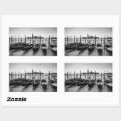 Gondeln in Venedig in Schwarz-Weiß Rechteckiger Aufkleber (Blatt)