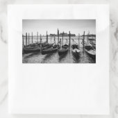 Gondeln in Venedig in Schwarz-Weiß Rechteckiger Aufkleber (Tasche)