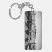 Gondeln in Venedig in Schwarz-Weiß Schlüsselanhänger (Vorderseite links)