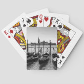 Gondeln in Venedig in Schwarz-Weiß Spielkarten (Rückseite)