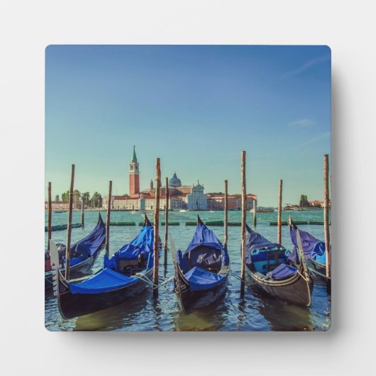 Gondeln in Venedig, Italien Fotoplatte (Vorderseite)