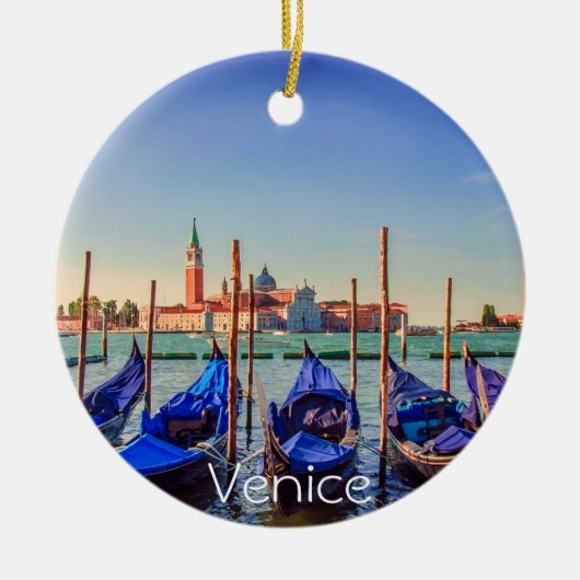 Gondeln in Venedig, Italien Keramik Ornament (Vorne)