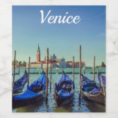 Gondeln in Venedig, Italien Weinetikett (Einzelnes Label)