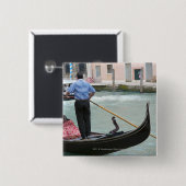 Gondeln in Venedig-Kanal Button (Vorne & Hinten)