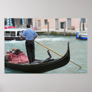 Gondeln in Venedig-Kanal Poster