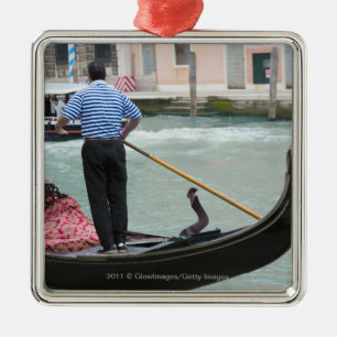 Gondeln in Venedig-Kanal Silbernes Ornament