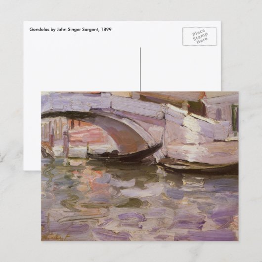 Gondeln von John Singer Sargent, Impressionismus A Postkarte (Vorne/Hinten)