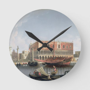 Gondeln vor St. markiert Quadrat, Venedig Runde Wanduhr