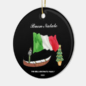*~* Gondola Flag Italien Buon Natale Foto Weihnach Keramik Ornament (Links)