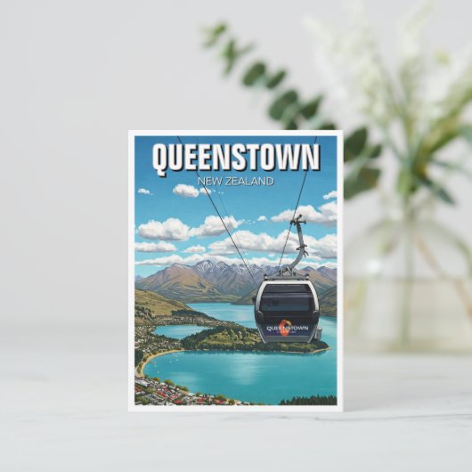 Gondola in Queenstown New Zealand Postkarte (Stehend Vorderseite)