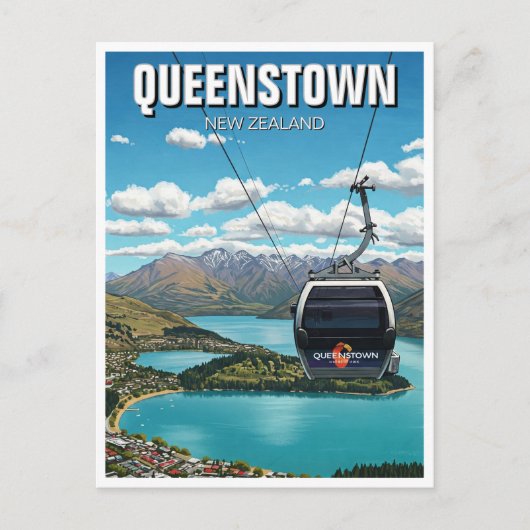 Gondola in Queenstown New Zealand Postkarte (Vorderseite)