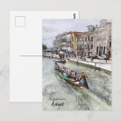 Gondola Ride - Aveiro Portugal Postkarte (Vorne/Hinten)