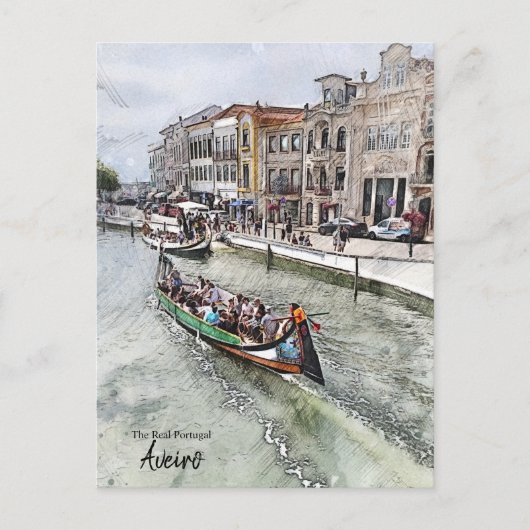 Gondola Ride - Aveiro Portugal Postkarte (Vorderseite)