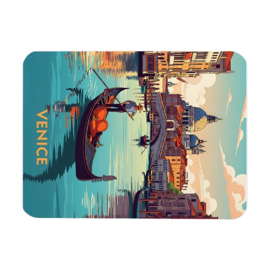 Gondola ride in Venice with historic buildings Magnet (Horizontal)