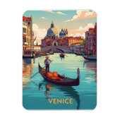 Gondola ride in Venice with historic buildings Magnet (Vertikal)