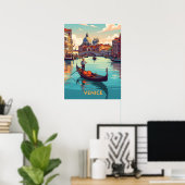 Gondola ride in Venice with historic buildings Poster (Heimbüro)