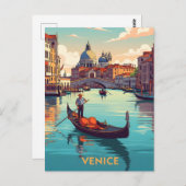 Gondola ride in Venice with historic buildings Postkarte (Vorne/Hinten)