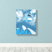 Gondola Ride | Wintergemälde im Skiberg Leinwanddruck (Insitu (Holzboden))