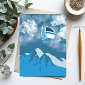 Gondola Ride | Wintergemälde im Skiberg Postkarte