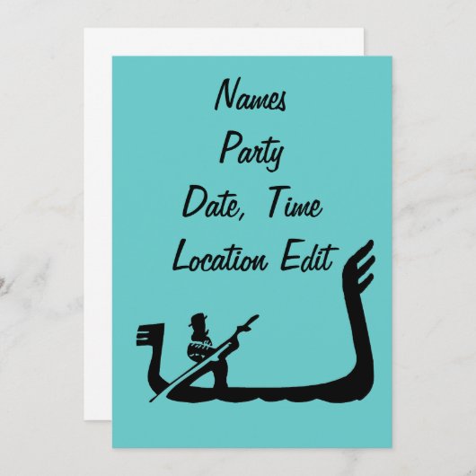 Gondola Venice Rahmen Italien Einladung (Vorne/Hinten)