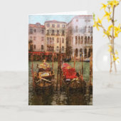 "GONDOLAS IN VENEDIG" (in antikem Stil aussehen) Karte (Gelbe Blume)