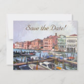 Gondolas Rett-the-Date Cards Einladung (Vorderseite)