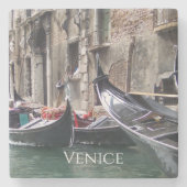 Gondolas Venice Italien Steinuntersetzer (Vorderseite)
