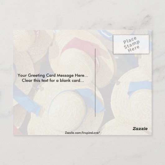 Gondolier hats, Venedig, Italien Postkarte (Rückseite)