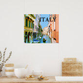 Gondolier in Canal in Venedig ITALIEN Poster (Küche)