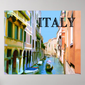 Gondolier in Canal in Venedig ITALIEN Poster