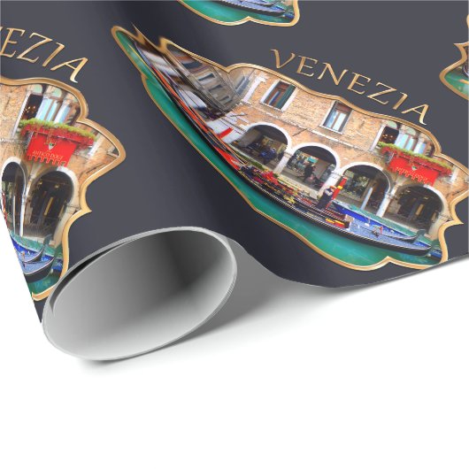 Gondolier in Cannaregio Geschenkpapier (Rolleneckpunkt)