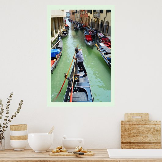 Gondolier in Venedig Poster (Küche)