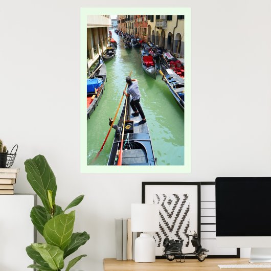 Gondolier in Venedig Poster (Heimbüro)