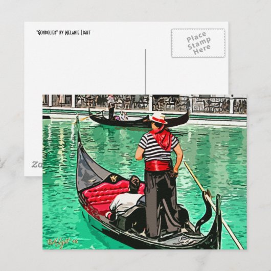 Gondolier Postkarte (Vorne/Hinten)