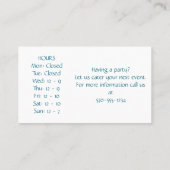 Gondolier und Gondola Italienisches Restaurant Visitenkarte (Rückseite)