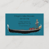 Gondolier und Gondola Italienisches Restaurant Visitenkarte (Vorderseite)