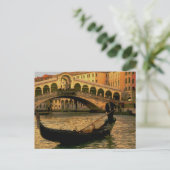 Gondolier und Rialto Bridge, Venedig Postkarte (Stehend Vorderseite)