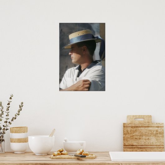 Gondolier, Venedig, Italien Poster (Küche)
