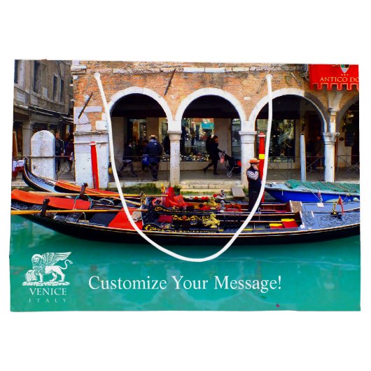 Gondoliere in Cannaregio Große Geschenktüte (Rückseite)