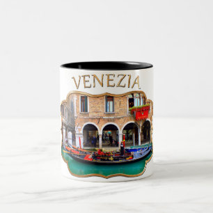 Gondoliere in Cannaregio Zweifarbige Tasse