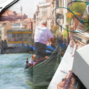 Gondoliere in Venedig Italien Seidenpapier