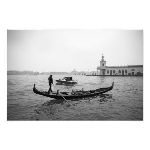 Gondoliere Venedig Italien Schwarzweiß Landschaft Fotodruck