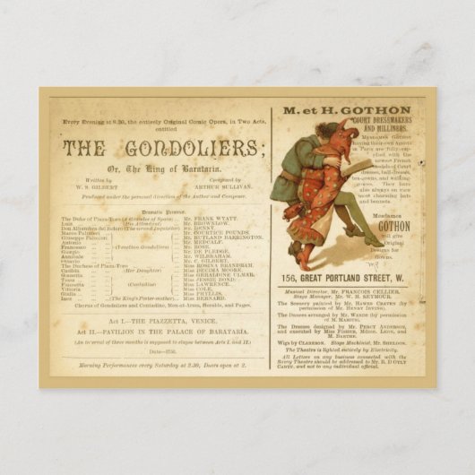 Gondoliers Cast Postkarte (Vorderseite)