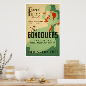 Gondoliers Opera 1937 WPA Poster (Küche)