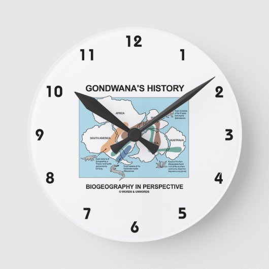 Gondwanas historische Biogeographie in Perspektive Runde Wanduhr (Vorderseite)