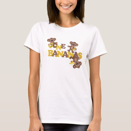 Gone Bananas Monkey Cartoon T - Shirt (Vorderseite)