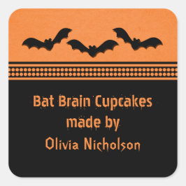 Gone Batty Halloween Backkleber, Orange Quadratischer Aufkleber