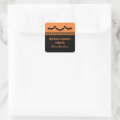 Gone Batty Halloween Backkleber, Orange Quadratischer Aufkleber (Tasche)