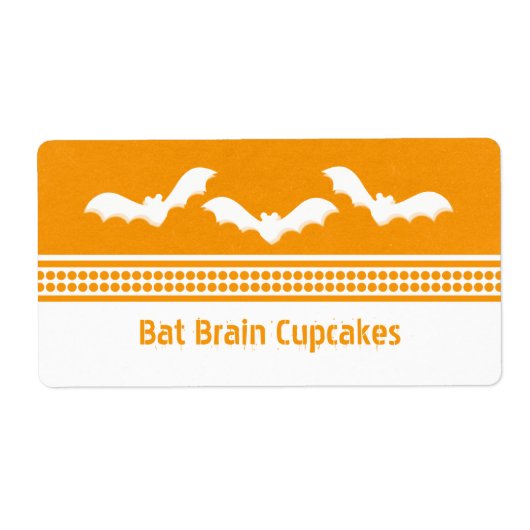 Gone Batty Halloween Baking Labels, Orange & White (Vorne)