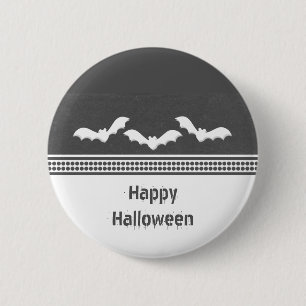 Gone Batty Halloween Button, Dunkelgrau Button